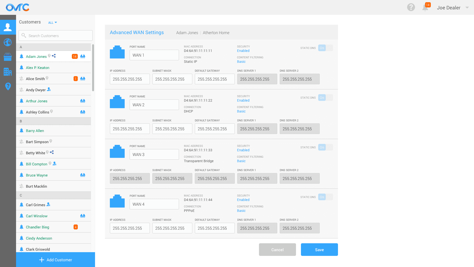 OvrC advanced WAN settings configuration