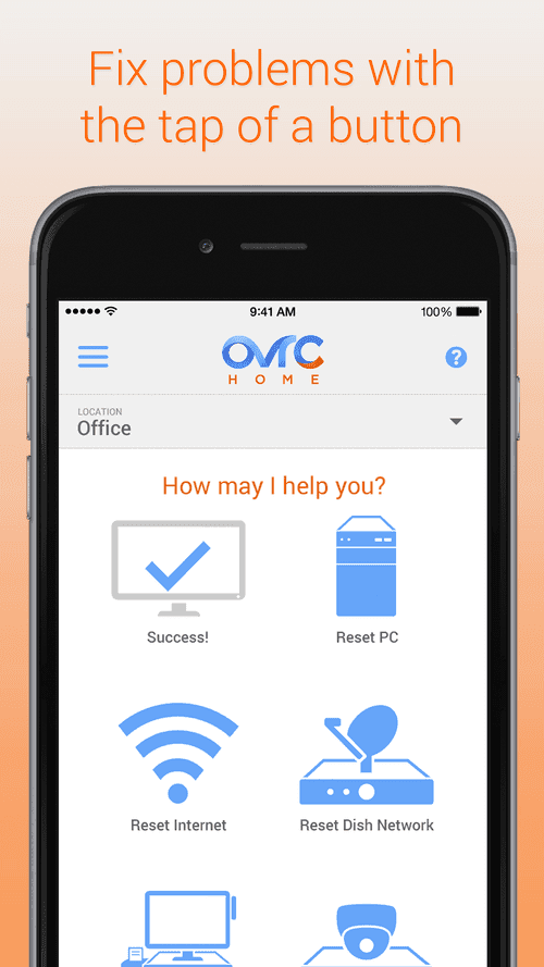 OvrC Home quick fix with a single tap reboot